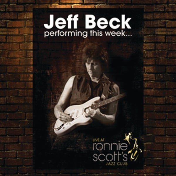 Jeff Beck playing guitar on the Live at Ronnie Scott's cover